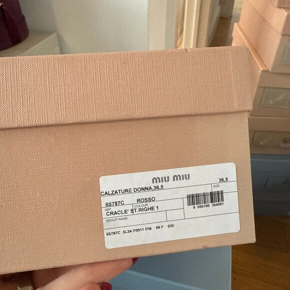 NWT Miu Miu Slip-on Espadrilles Platform Red & White Stripes Canvas Sz 36.5 - Picture 2 of 6